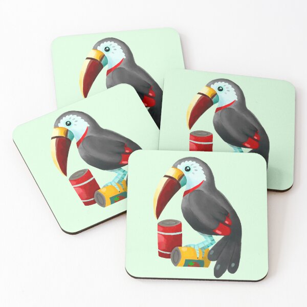 Item preview, Punny Black Toucan Bird on Two Cans  designed and sold by narwhalwall.