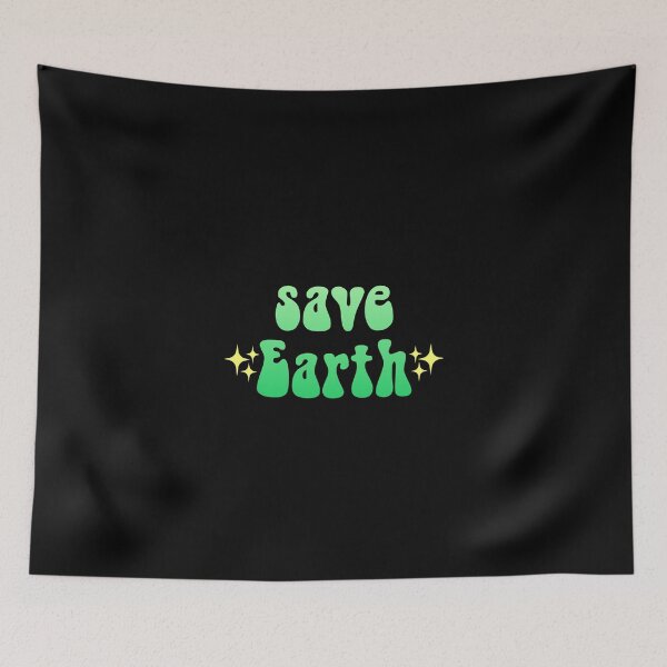 Item preview, Save Earth sparkly gradient Meme Text designed and sold by everything4eva.