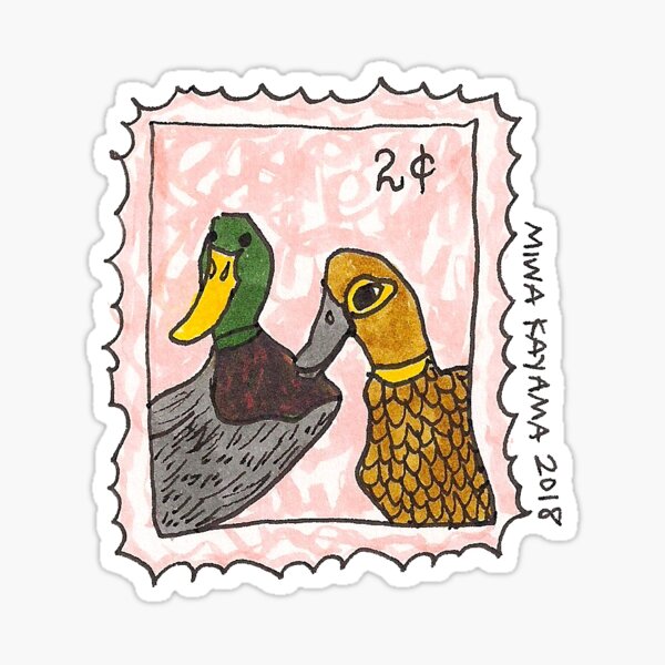Par Avion Air Mail Letters Stamps Cotton Duck from Japan - So Cute!! -  Beautiful Textiles