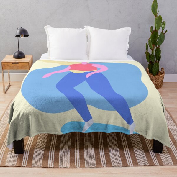 Item preview, Blue and pink girl beach skateboarder girl designed and sold by RRdesigned.