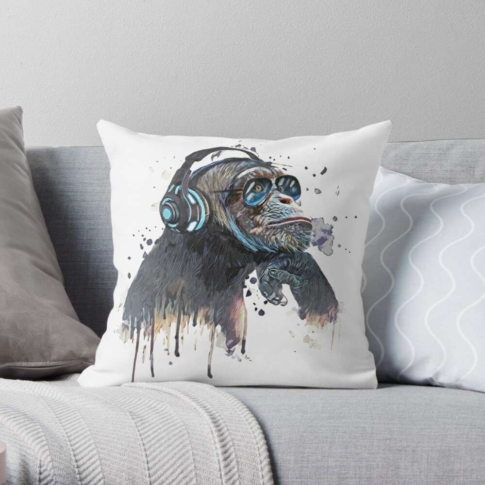 monkey throw pillow