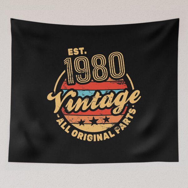 Item preview, EST. 1980 Vintage All Original Parts Limited Edition 40th Cake Celebrate 40th Blow Candle Birthday Party Blast designed and sold by shirti.