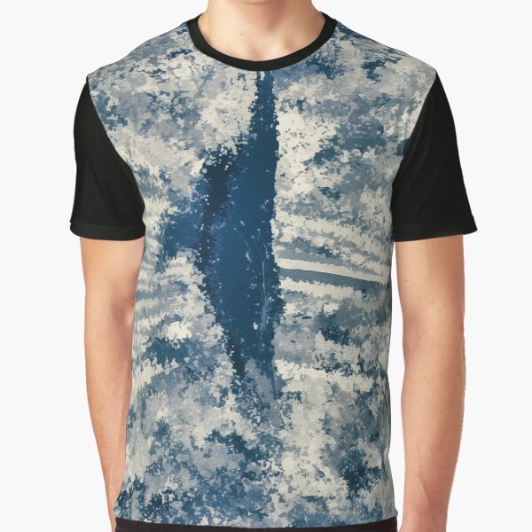 Blue Whale and Sea Graphic T-Shirt