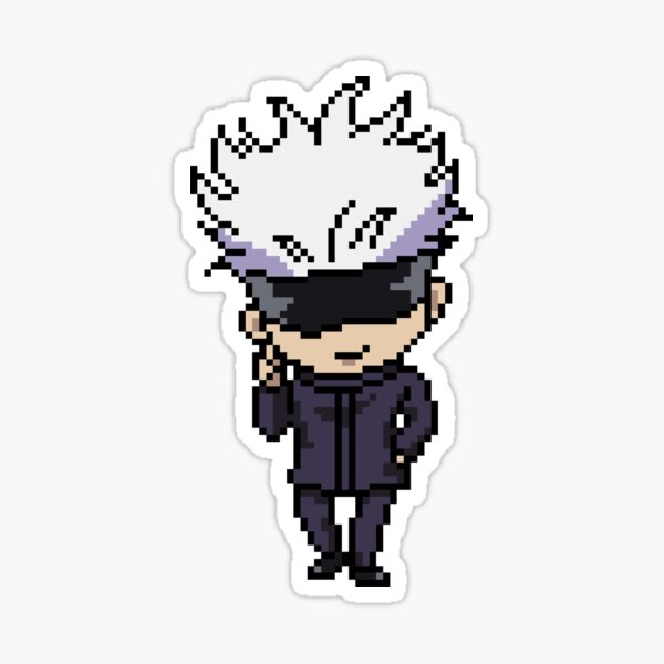 Jujutsu Kaisen Satoru Gojo Pixel Art Sticker By Travelgorgor Anime ...