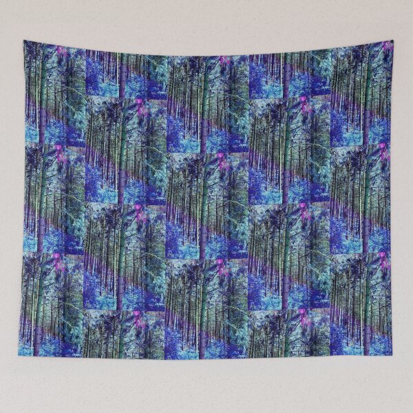 Item preview, Enchanted forest in purple, green and blue designed and sold by Pelikancrazy.
