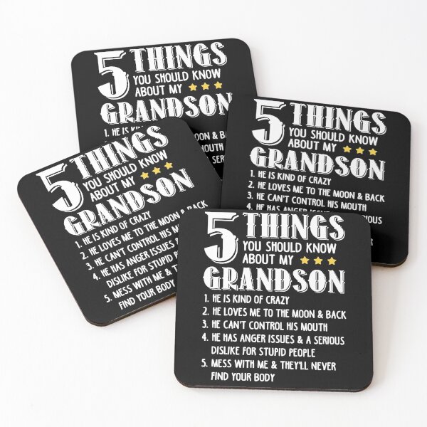 Item preview, 5 Things You Should Know About My Grandson Funny Grandson Gift designed and sold by Kinalan.