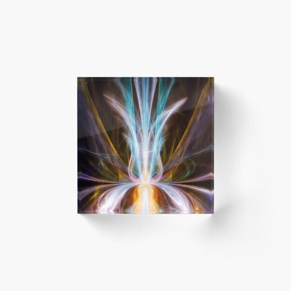 Flowered Light Acrylic Block
