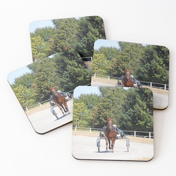 Aperçu de l'œuvre Harnais de course de cheval trotteur race en mouvement hippodrome créée et vendue par goceris.