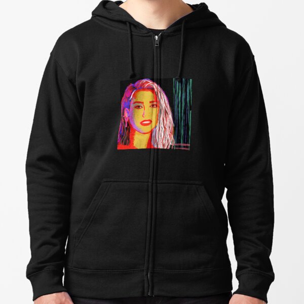 Dua Lipa Sudadera con capucha y cremallera