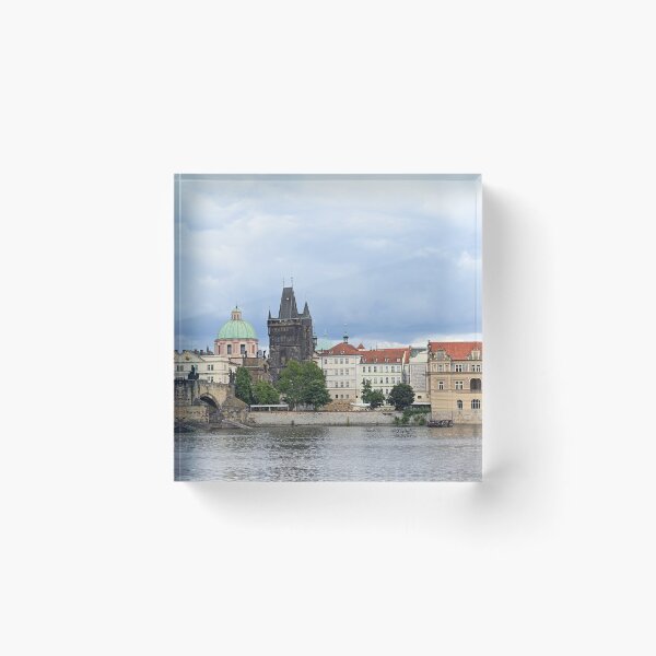 Item preview, Charles bridge Prague old town Vltava riverside cityscape Czech Republic designed and sold by goceris.