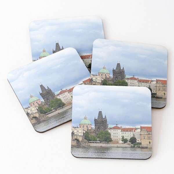 Item preview, Charles bridge Prague old town Vltava riverside cityscape Czech Republic designed and sold by goceris.
