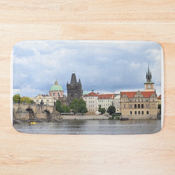 Item preview, Charles bridge Prague old town Vltava riverside cityscape Czech Republic designed and sold by goceris.