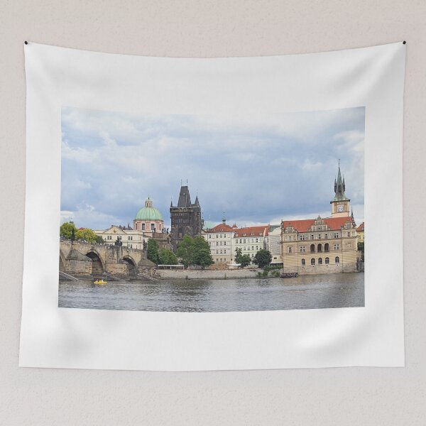 Item preview, Charles bridge Prague old town Vltava riverside cityscape Czech Republic designed and sold by goceris.