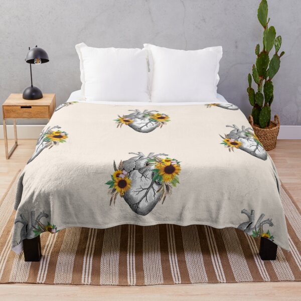 Item preview, Floral sunflowers Heart Human Anatomy designed and sold by Collagedream.