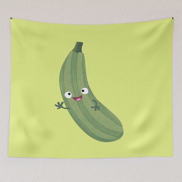Item preview, Cute zucchini happy cartoon illustration designed and sold by FrogFactory.