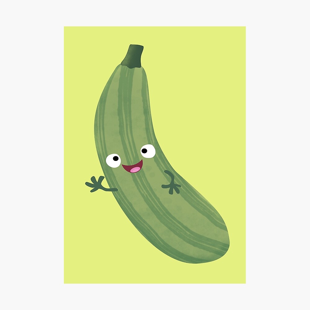 Cute zucchini happy cartoon illustration Cute zucchini happy cartoon illustration