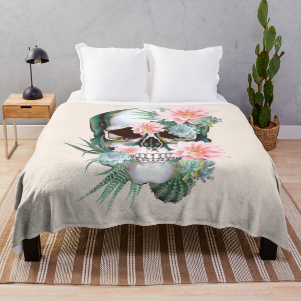 Item preview, Human anatomy Skull cactus succulents plants watercolor designed and sold by Collagedream.