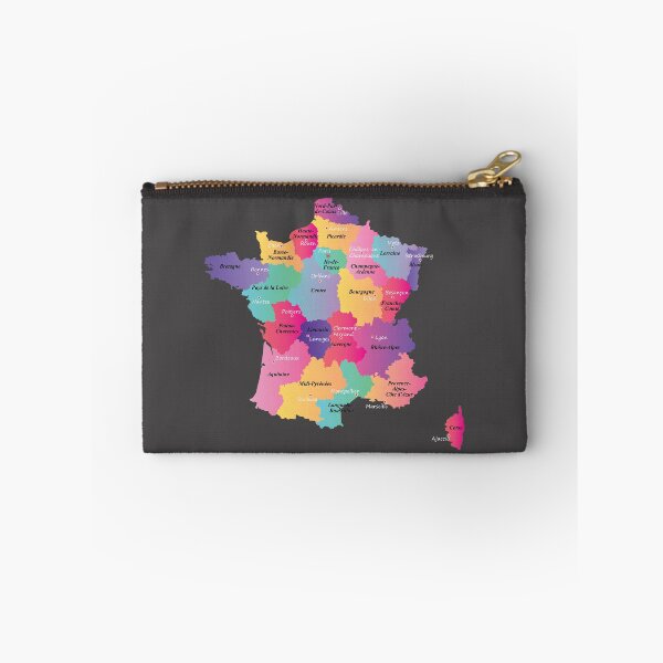 Item preview, Colorful France map with regions and main cities designed and sold by mashmosh.