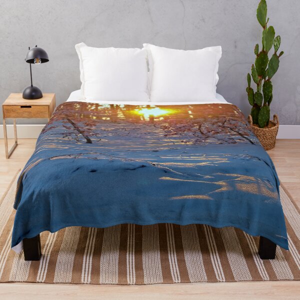 Item preview, Golden sun in the backlight in the winter forest designed and sold by frankuffmann.