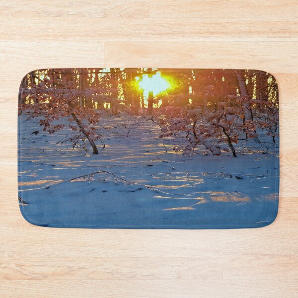 Item preview, Golden sun in the backlight in the winter forest designed and sold by frankuffmann.