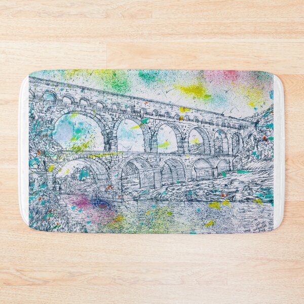 Item preview, PONT DU GARD - watercolor and pencil portrait designed and sold by lautir.