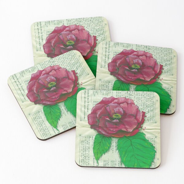Item preview, Rose on old book page designed and sold by Egle Kristensen.