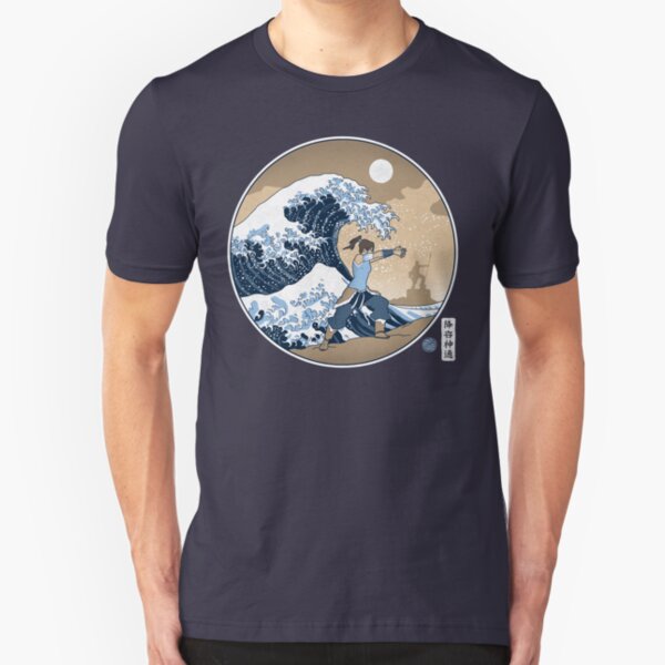 Avatar Waterbender Great Wave Slim Fit T-Shirt