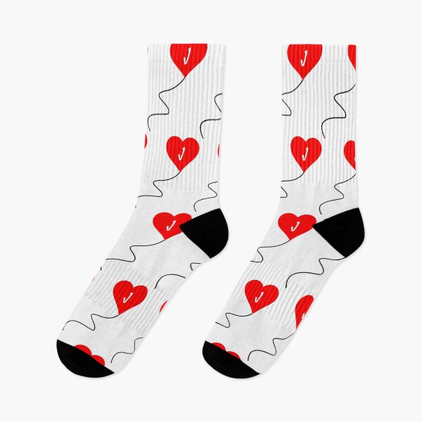 Item preview, Personalised 'J' Brushstroke initial - Cute Asymmetric Red Heart Balloon on a short string designed and sold by Deegital18.
