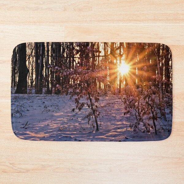 Item preview, Golden sun star in the winter forest designed and sold by frankuffmann.
