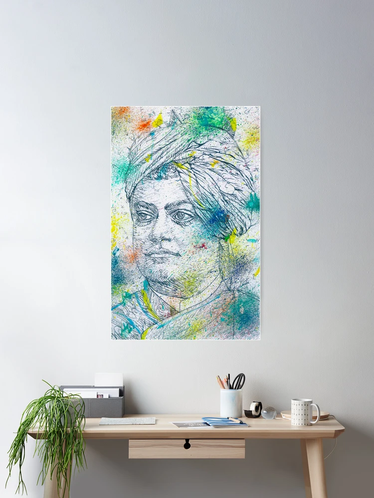 SWAMI VIVEKANANDA - watercolor and pencil portrait .1