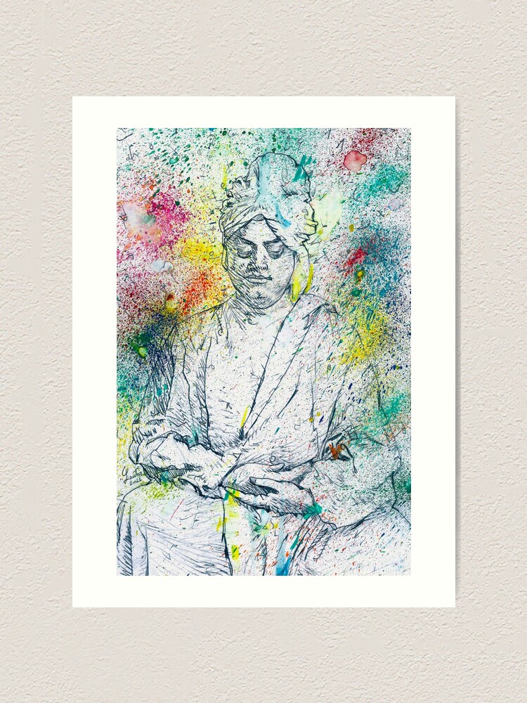 A4 Size Indian Warrior Swami Vivekananda Laminated Wall Painting With Frame  (8.5*12.5 Inch)