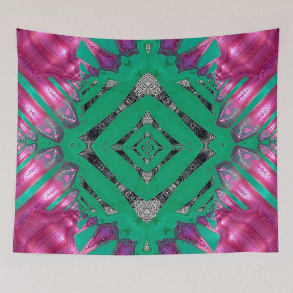 Item preview, Colorama decorative pattern pink and green designed and sold by Joie-et-Poesie.
