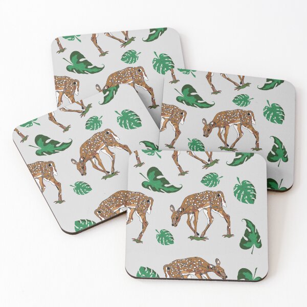 Item preview, white-tailed deer fawn with green leaves designed and sold by The Red Shop.