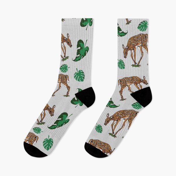 Item preview, white-tailed deer fawn with green leaves designed and sold by The Red Shop.