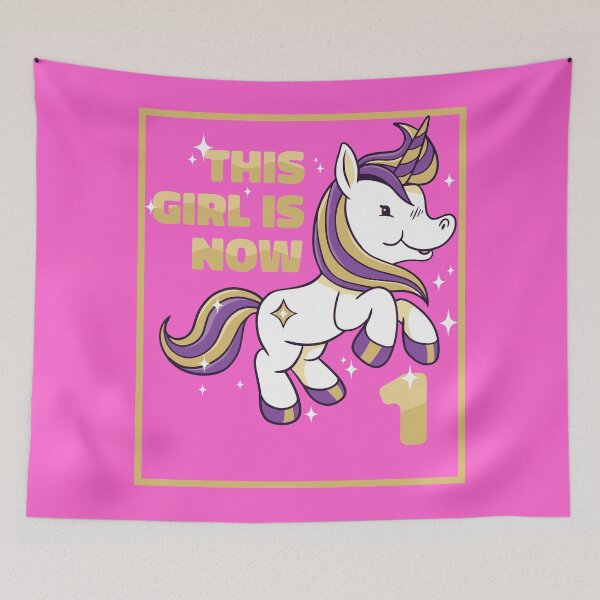 Item preview, THIS GIRL IS NOW 1 BIRTHDAY UNICORN LOVER designed and sold by PhillDaPhlava.