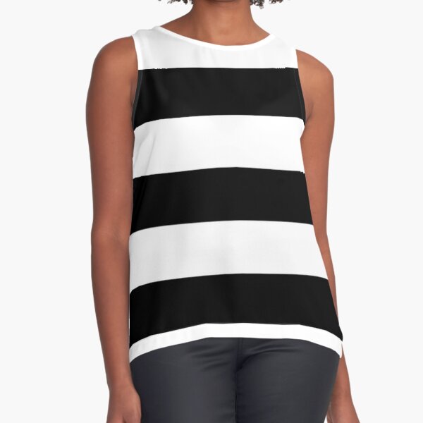 Black and white striped dress shirt Sleeveless Top