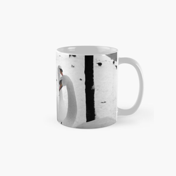 Swans in the snow at Dublin's Grand Canal Classic Mug
