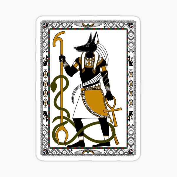 Item preview, Copy of Anubis - Black, White and Gold - Egyptian Art designed and sold by MythicComicsArt.