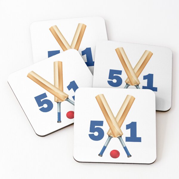 Item preview, Cricket number 51 - fifty one with bats and ball designed and sold by AllShirts21.