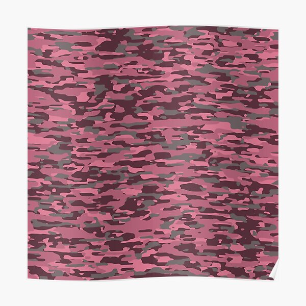 rosybrown, rosewood, oldrose and pink military camouflage pattern Poster