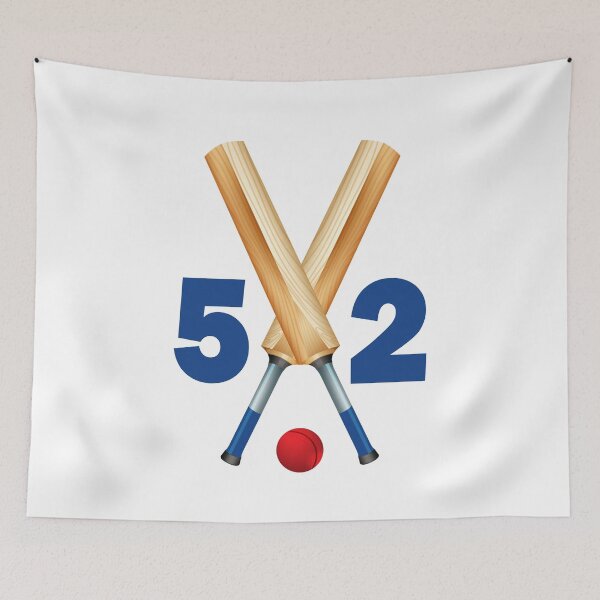Item preview, Cricket number 52 - fifty two with bats and ball designed and sold by AllShirts21.