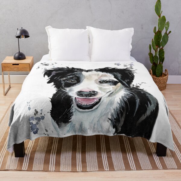 Artikelvorschau, Aquarell eines Border Collie Welpen entworfen und verkauft von SaltySerenity.