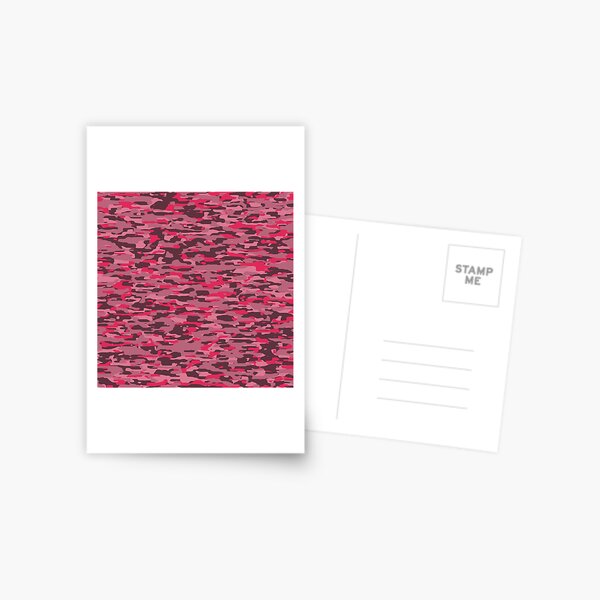 ruby, rosybrown, rosewood, oldrose and pink military camouflage pattern Postcard