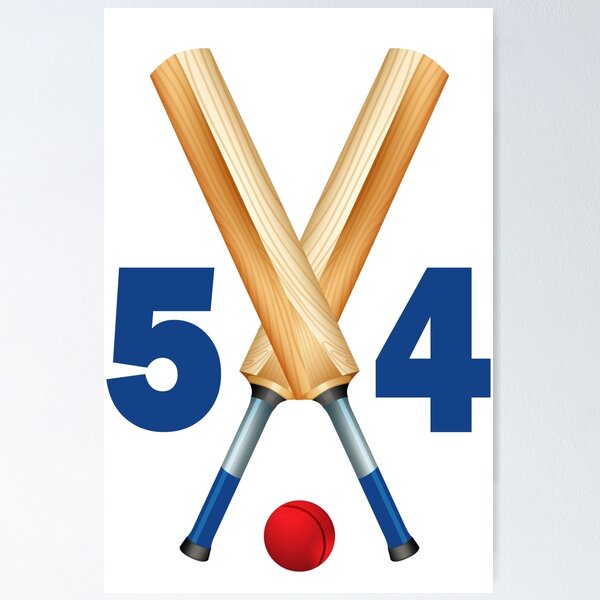Item preview, Cricket number 54 - fifty four with bats and ball designed and sold by AllShirts21.