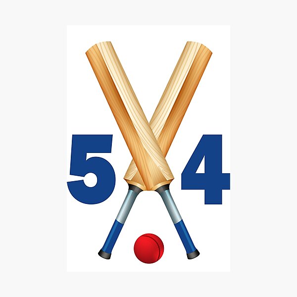 Item preview, Cricket number 54 - fifty four with bats and ball designed and sold by AllShirts21.