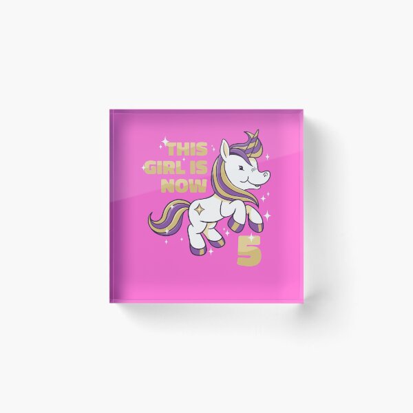 Item preview, THIS GIRL IS NOW 5 BIRTHDAY UNICORN LOVER designed and sold by PhillDaPhlava.