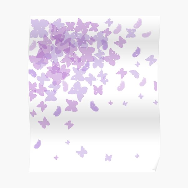 Purple Butterfly Poster For Sale By Kimomoha Redbubble