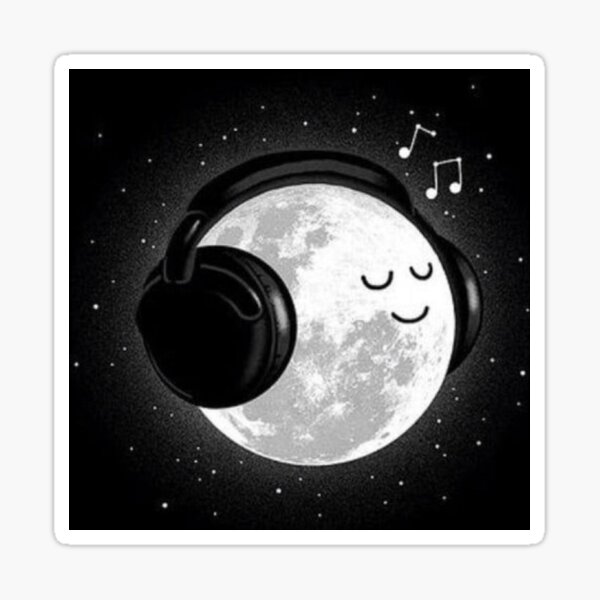 Moon With Headphones Merch Gifts for Sale Redbubble