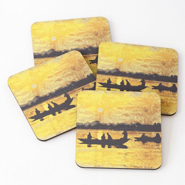 Item preview, Ferry on the sunset river designed and sold by kims-club.