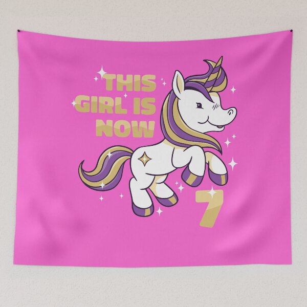 Item preview, THIS GIRL IS NOW 7 BIRTHDAY UNICORN LOVER designed and sold by PhillDaPhlava.